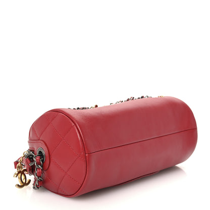 Chanel Calfskin Chain 20s Signature Bowling Bag Red 3 of 9