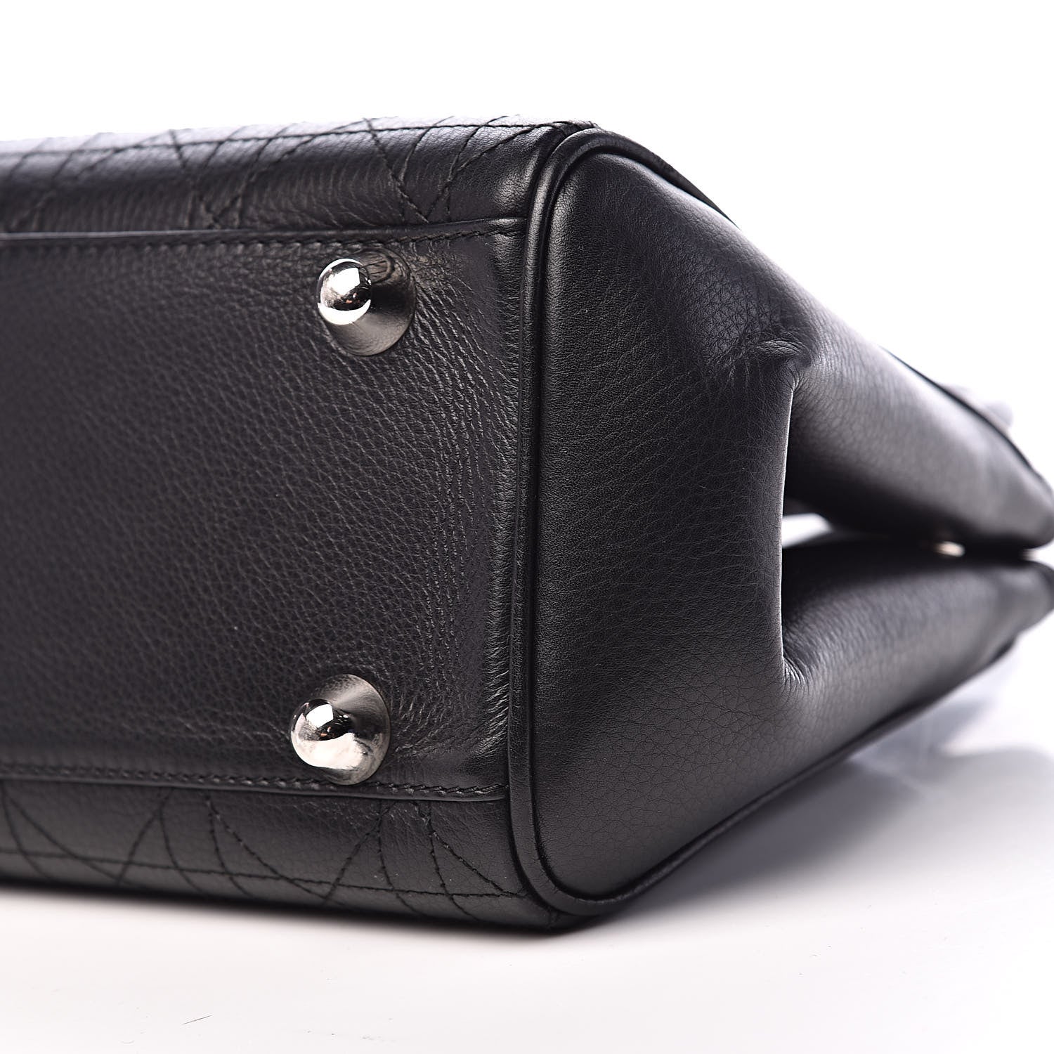 Christian Dior Calfskin Cannage Shoulder Bag Black 11 of 13