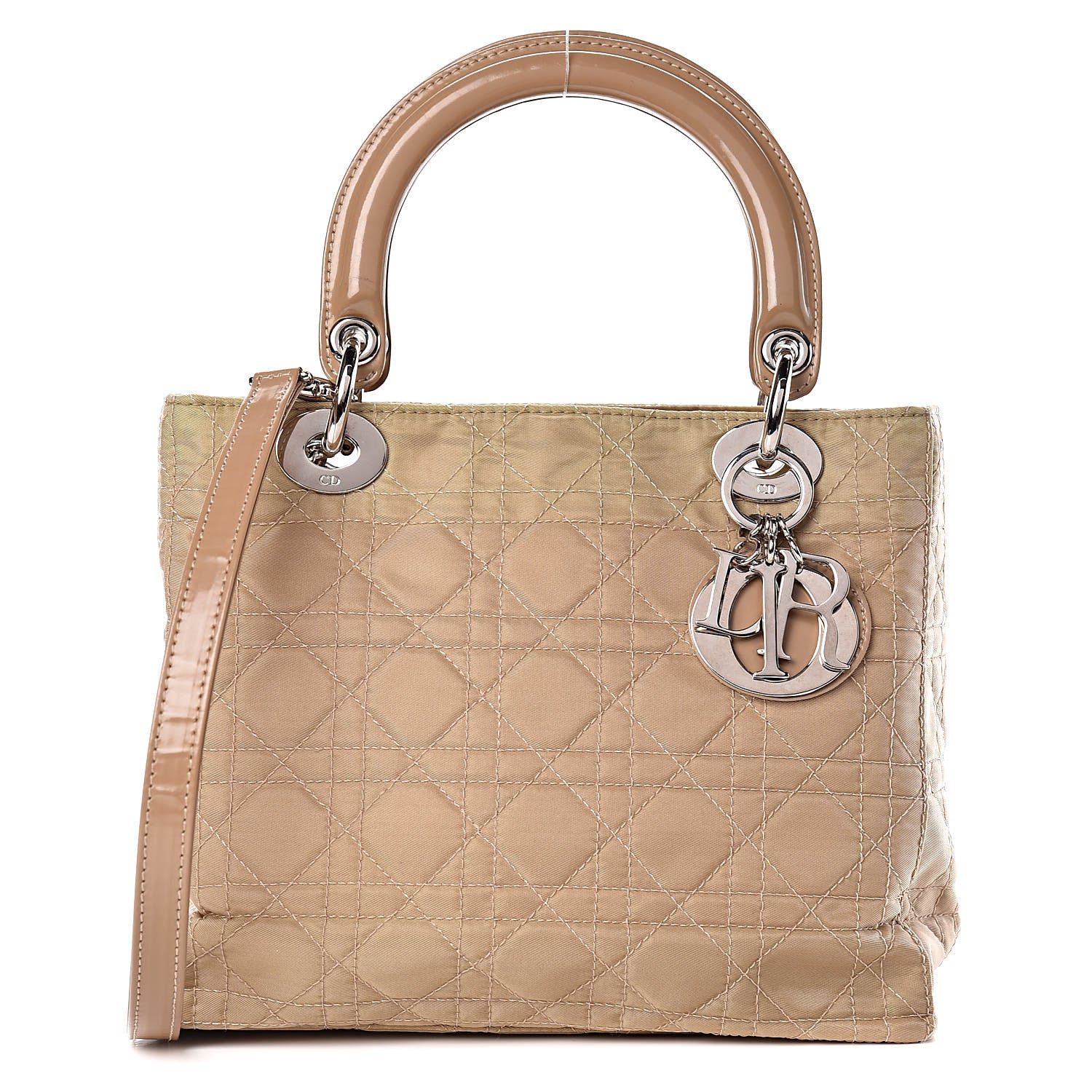 Christian Dior Nylon Cannage Medium Lady Dior Beige 1 of 14