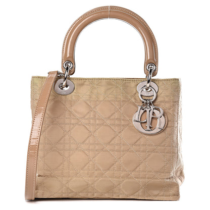 Christian Dior Nylon Cannage Medium Lady Dior Beige 1 of 14