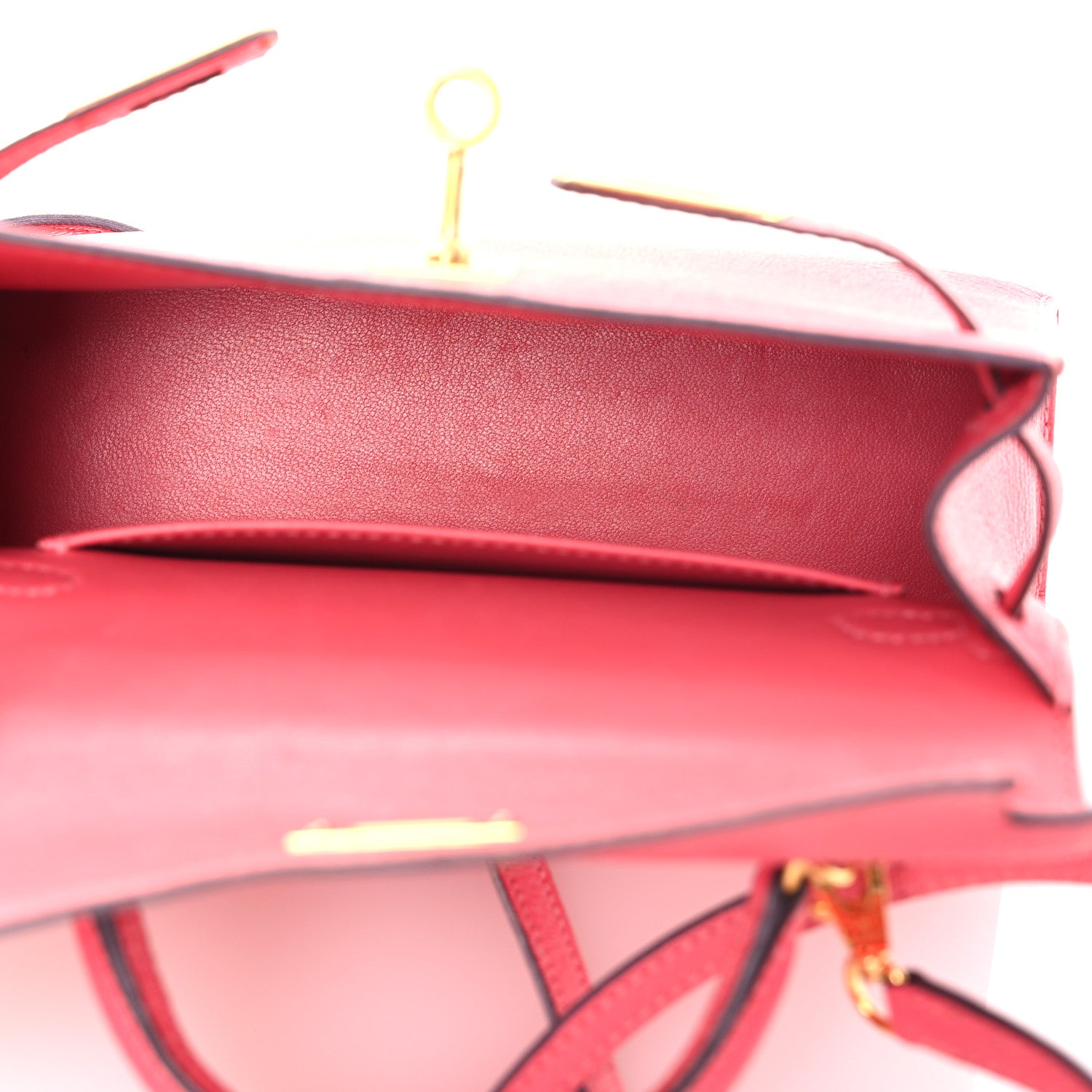 Hermes Chevre Mysore Mini Kelly Sellier 20 Rose Lipstick 5 of 14
