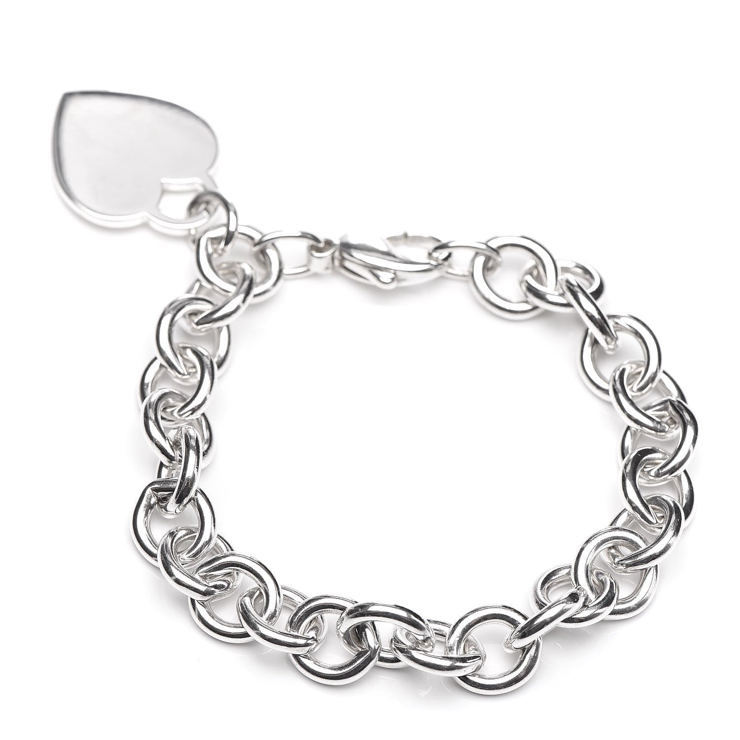 Tiffany Sterling Silver Heart Tag Charm Bracelet 3 of 5