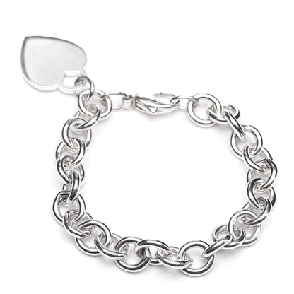 Tiffany Sterling Silver Heart Tag Charm Bracelet 3 of 5