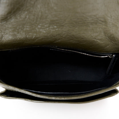 Saint Laurent Crinkled Lambskin Matelasse Monogram Medium Niki Chain Satchel Military Olive 4 of 7