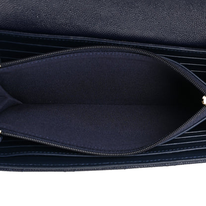 Chanel Caviar Quilted Large Gusset Flap Wallet Navy 5 of 15