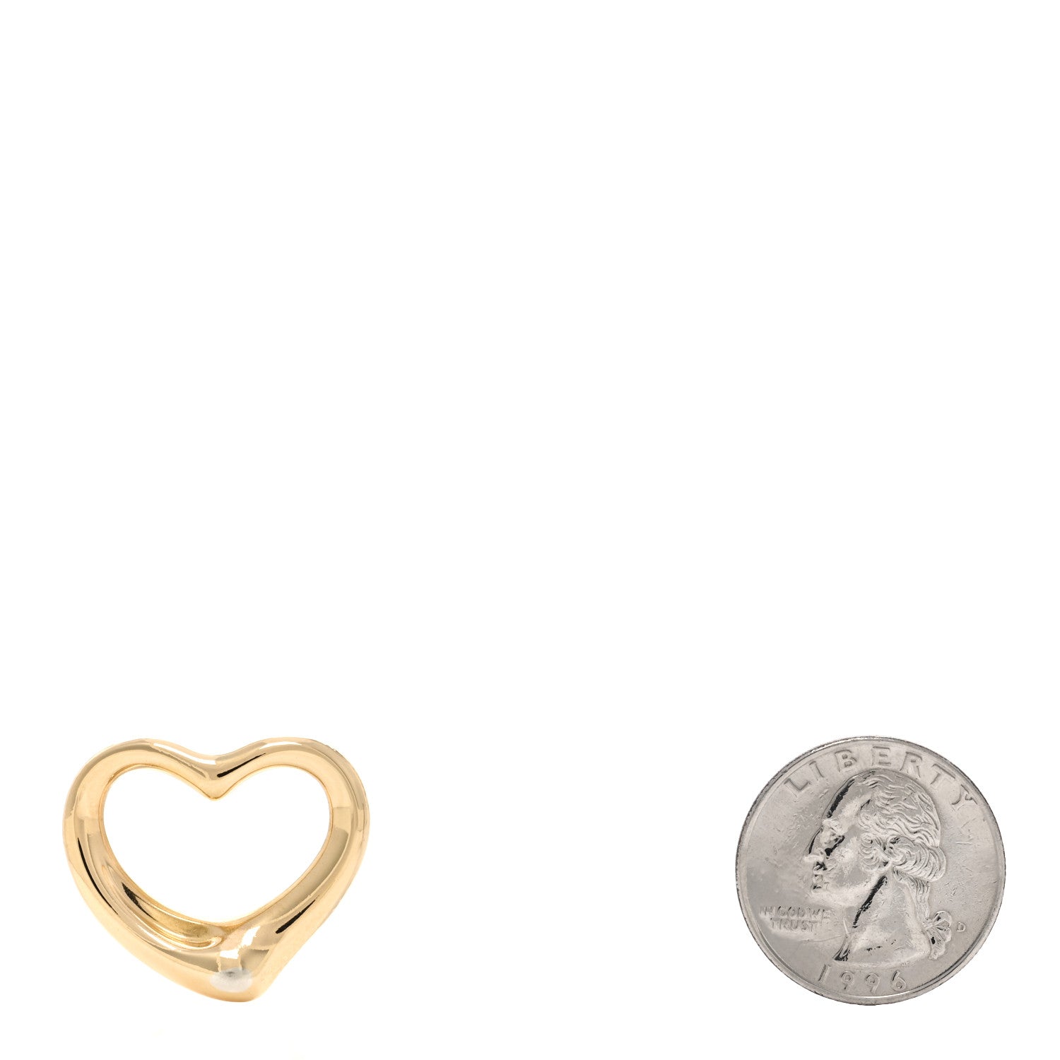 Tiffany 18K Yellow Gold 22mm Elsa Peretti Open Heart Pendant 2 of 4