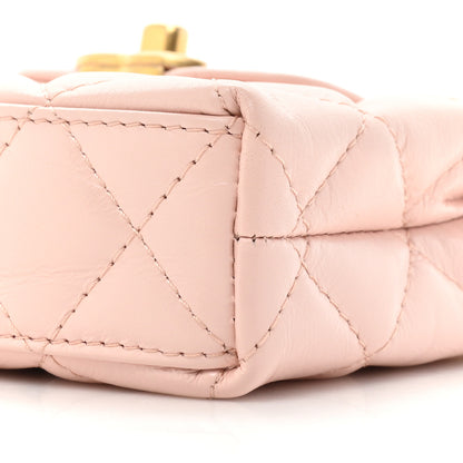 Chanel Shiny Aged Calfskin Quilted Mini Nano Kelly Shopper Light Pink 7 of 9