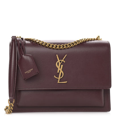 Saint Laurent Calfskin Medium Monogram Sunset Bordeaux 1 of 12