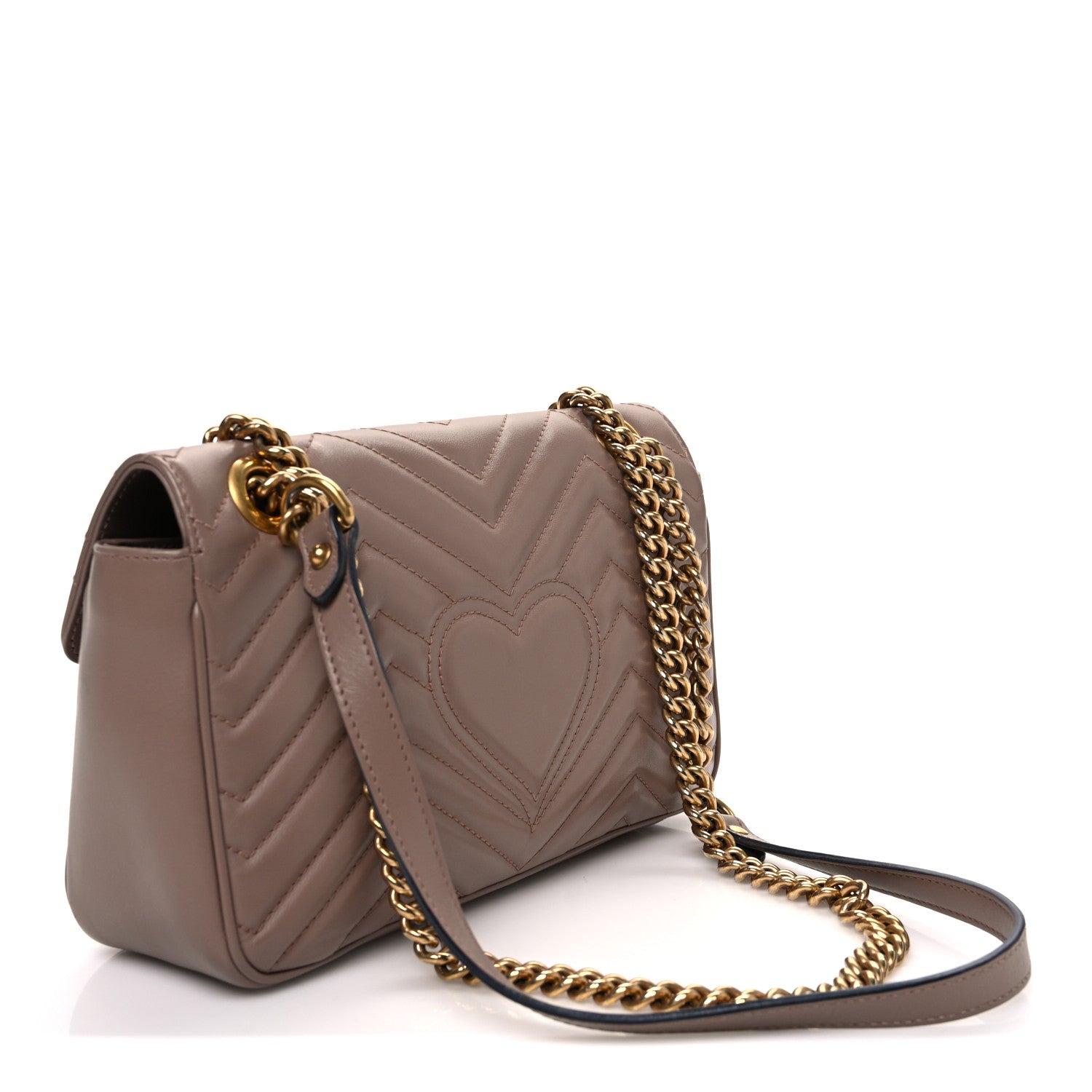 Gucci Calfskin Matelasse Small GG Marmont Shoulder Bag Porcelain Rose 3 of 13