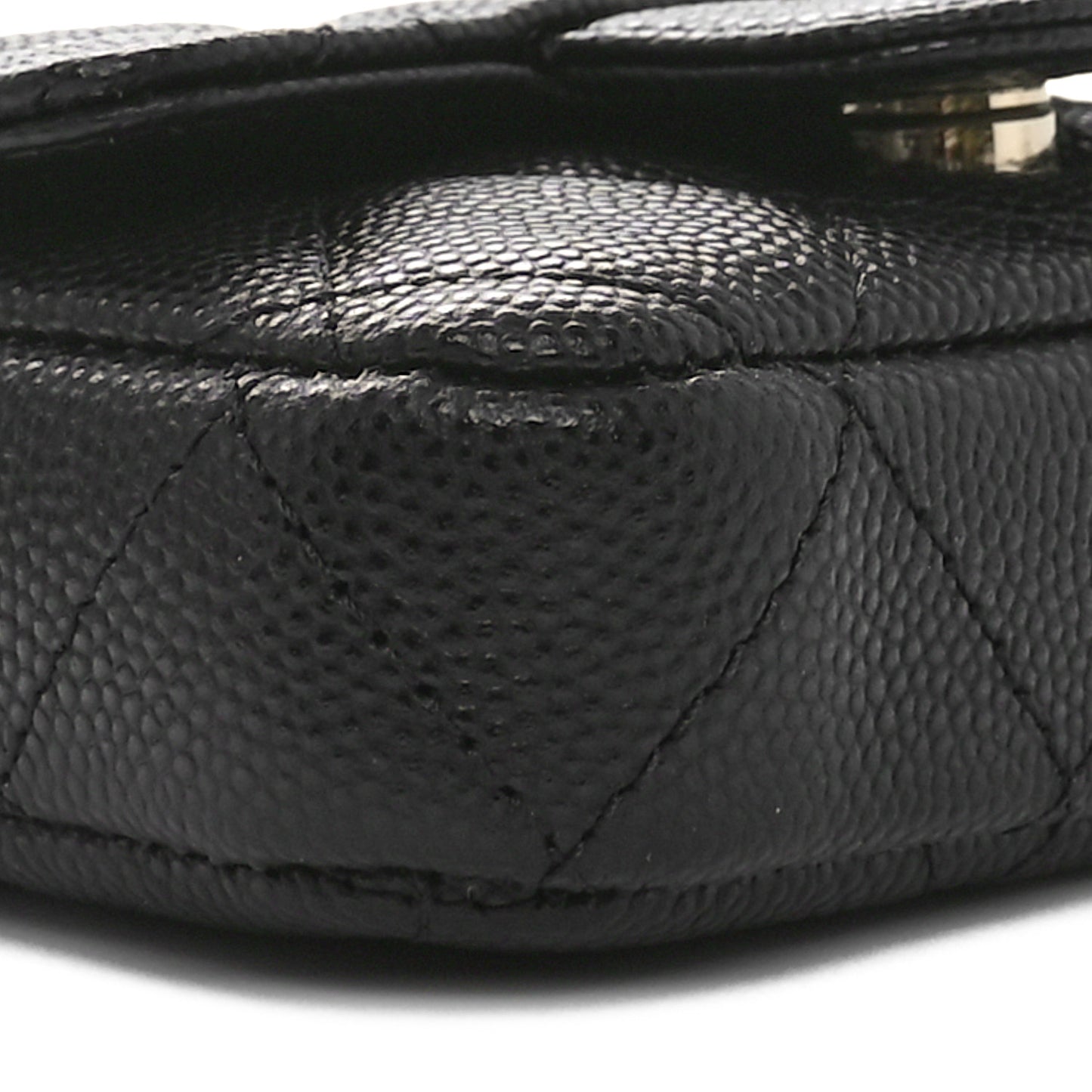 Caviar Quilted Mini Chain Belt Bag Black
