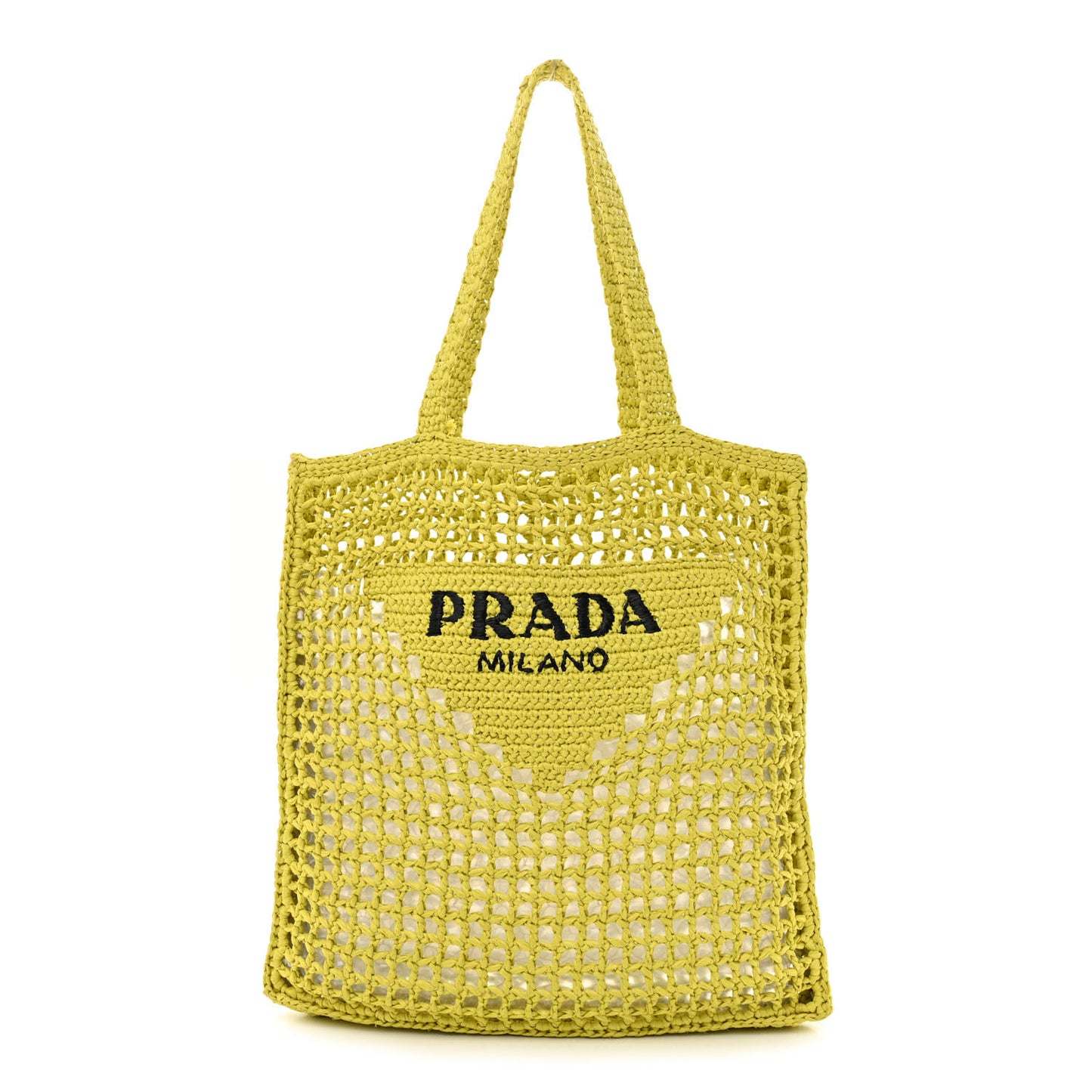 Yarn Raffia Effect Crochet Logo Embroidered Tote Bag Cedro