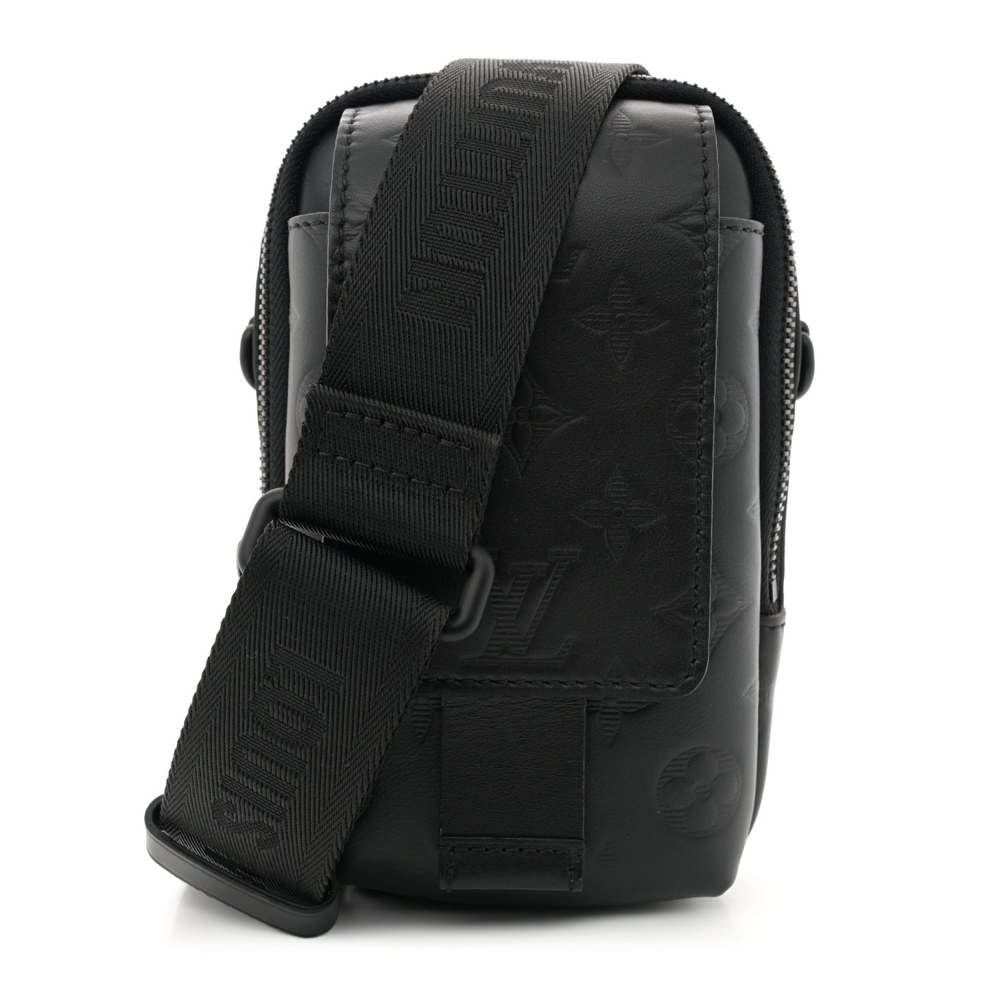 Calfskin Monogram Shadow Double Phone Pouch NM Black