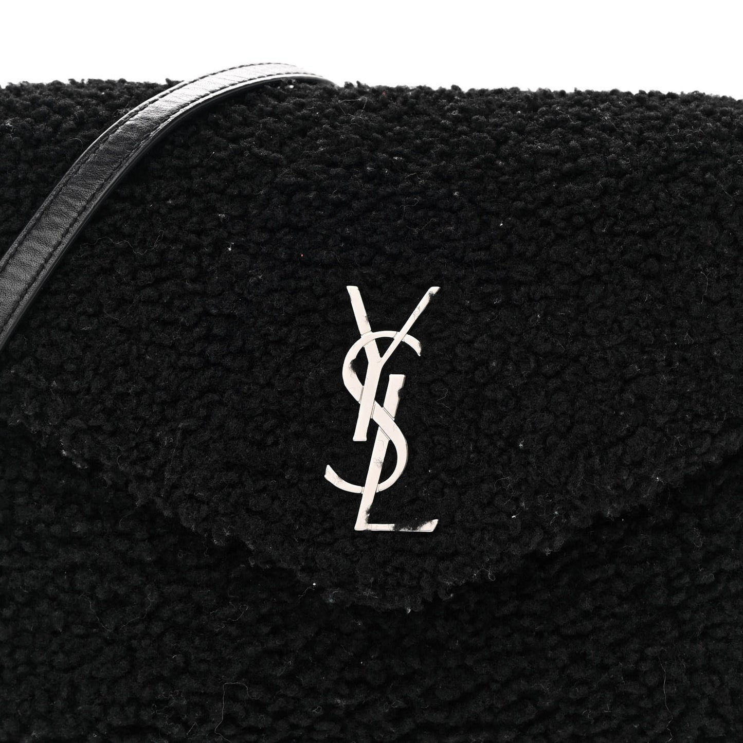 Shearling Toy Loulou Shoulder Bag Black