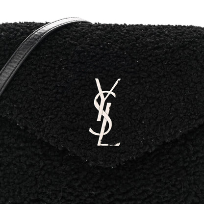 Saint Laurent Shearling Toy Loulou Shoulder Bag Black 7 of 8