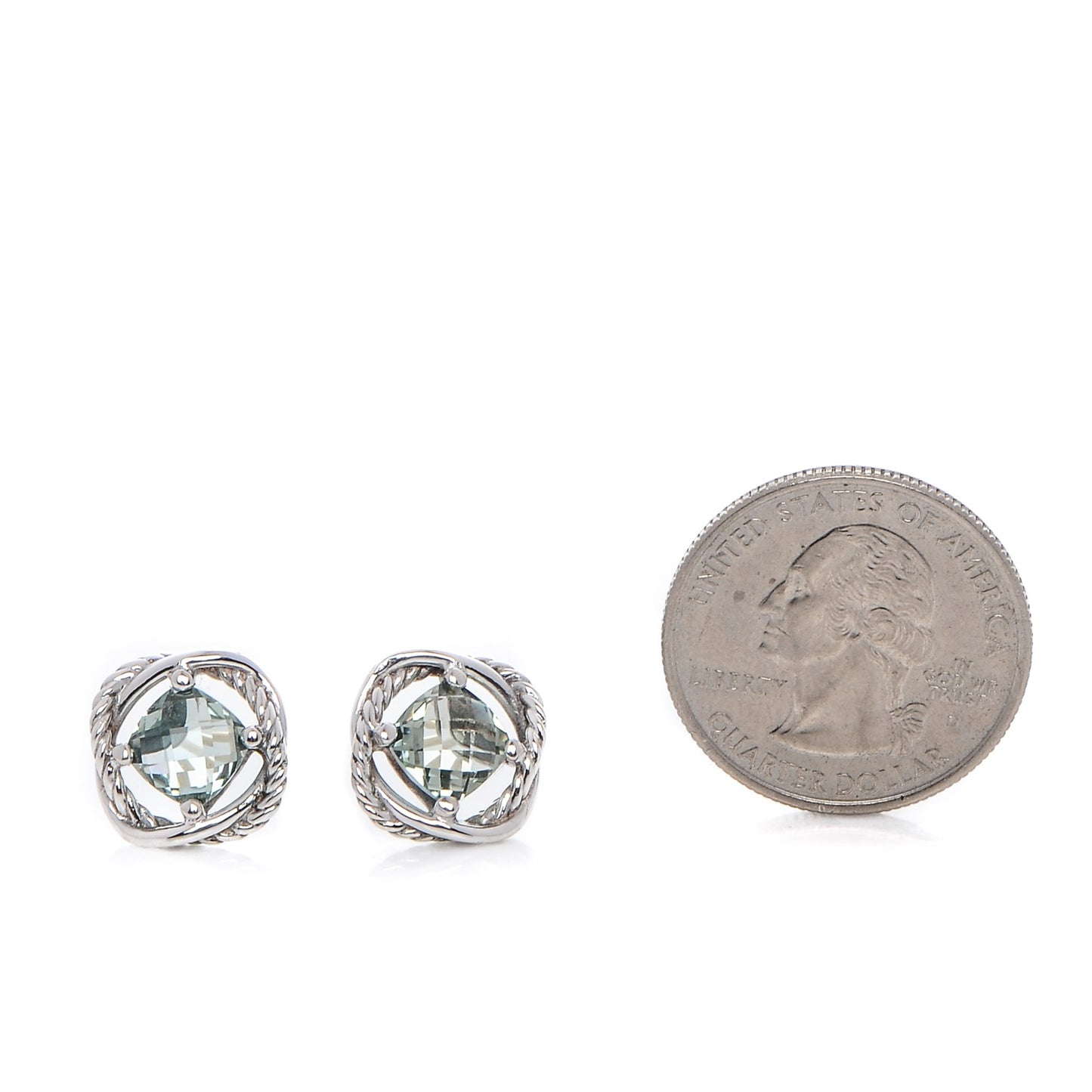 Sterling Silver Prasiolite 7mm Infinity Earrings