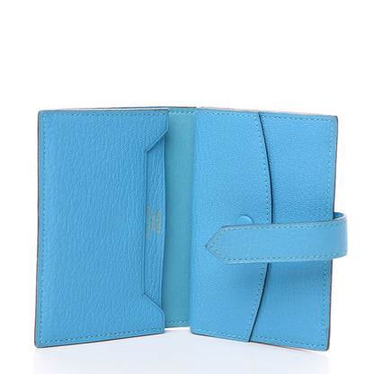 Hermes Chevre Mysore Mini Bearn Wallet Bleu Azteque 4 of 6