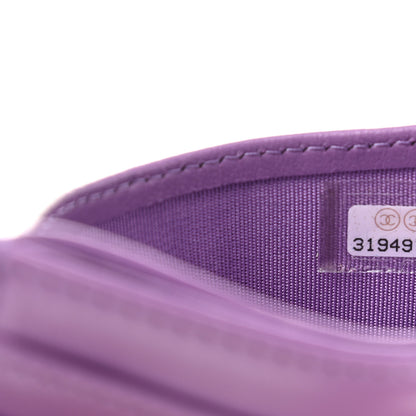 Chanel Lambskin Quilted Card Holder Purple 8 of 9