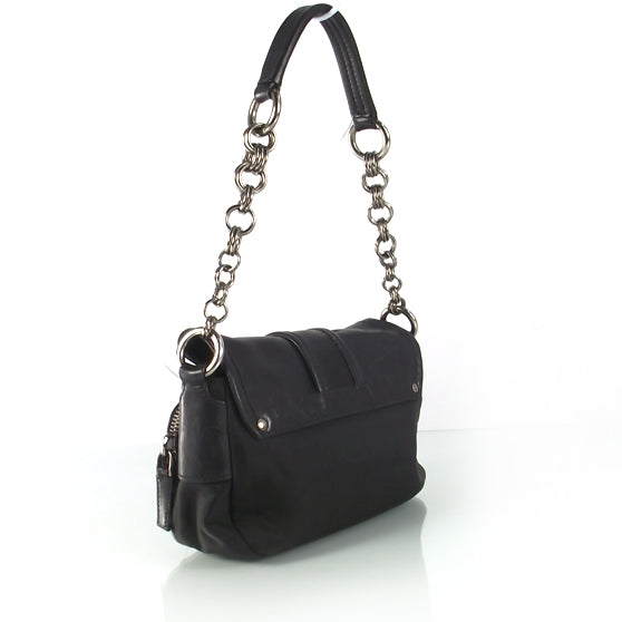 Tessuto Buckle Shoulder Bag Black