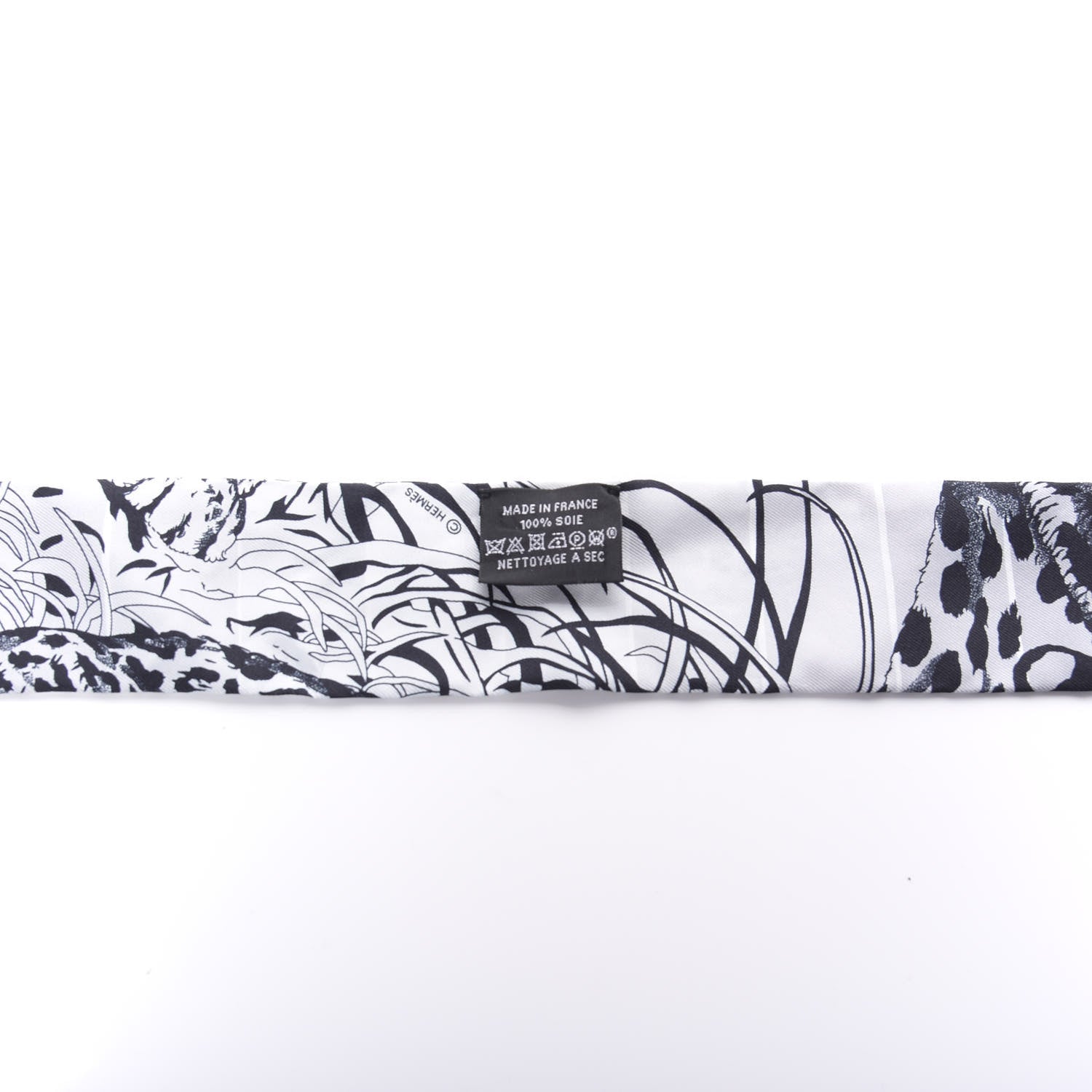 Hermes Silk Jungle Love Rainbow Twilly Gris Black White 4 of 4