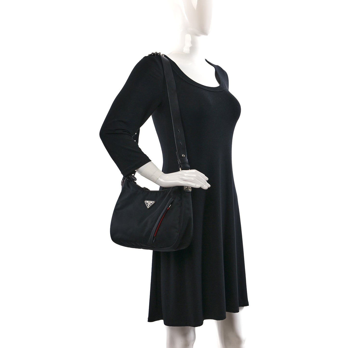 Tessuto Nylon Studded New Vela Hobo Black Fuoco