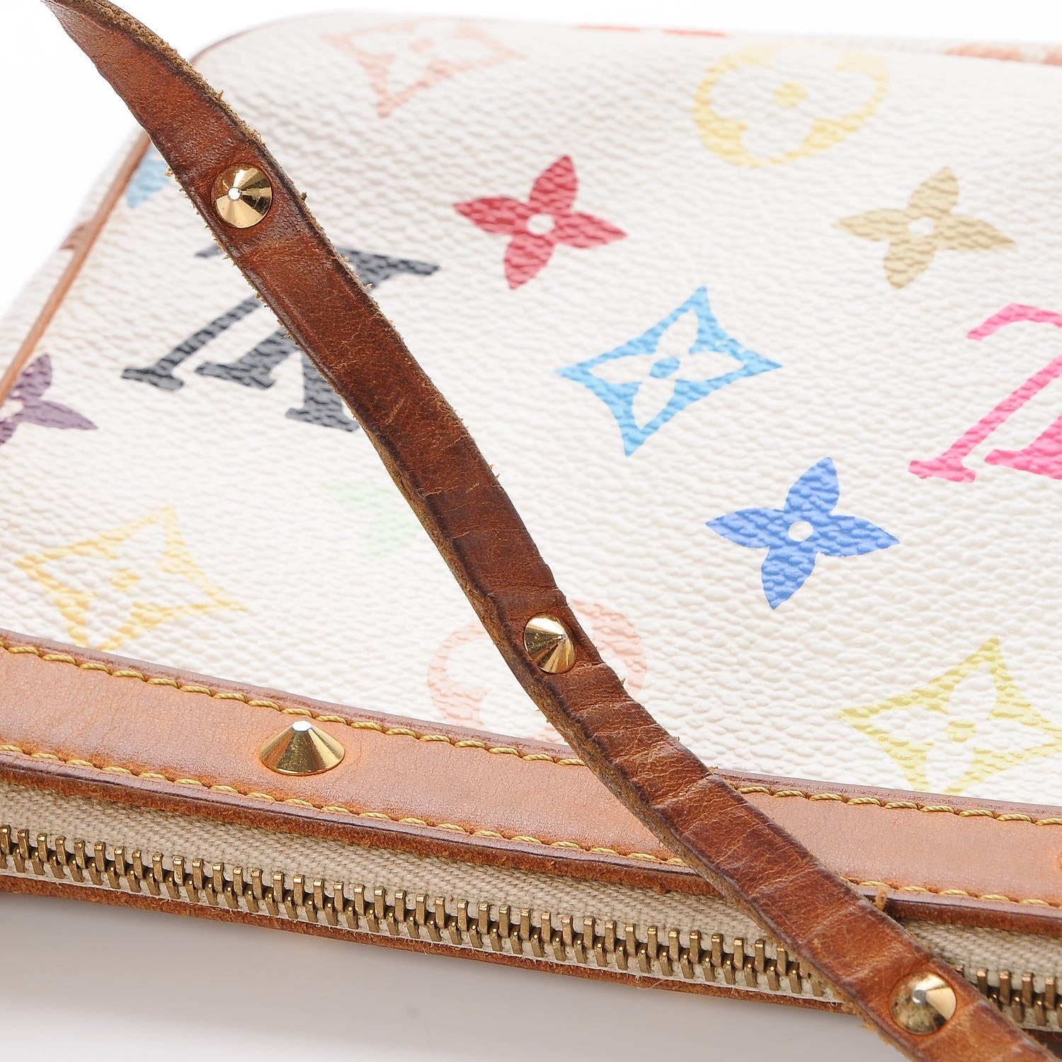 Louis Vuitton Monogram Multicolor Pochette Accessories White 11 of 13