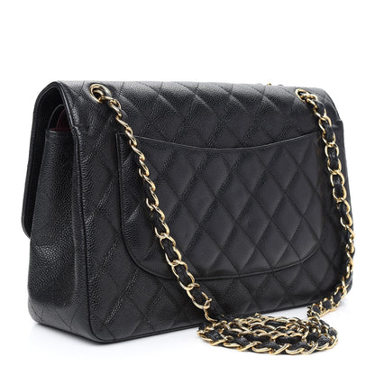 Chanel Caviar Quilted Jumbo Double Flap Black 2 of 8