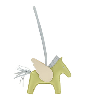 Hermes Milo Lambskin Grigri Rodeo Pegase Horse Bag Charm MM Jaune Bourgeon Bleu Brume Nata 2 of 4