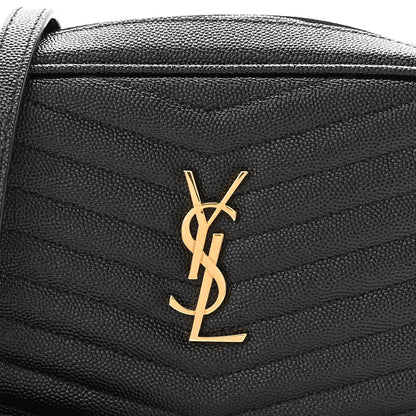 Saint Laurent Grain De Poudre Matelasse Monogram Mini Lou Camera Bag Black 8 of 11