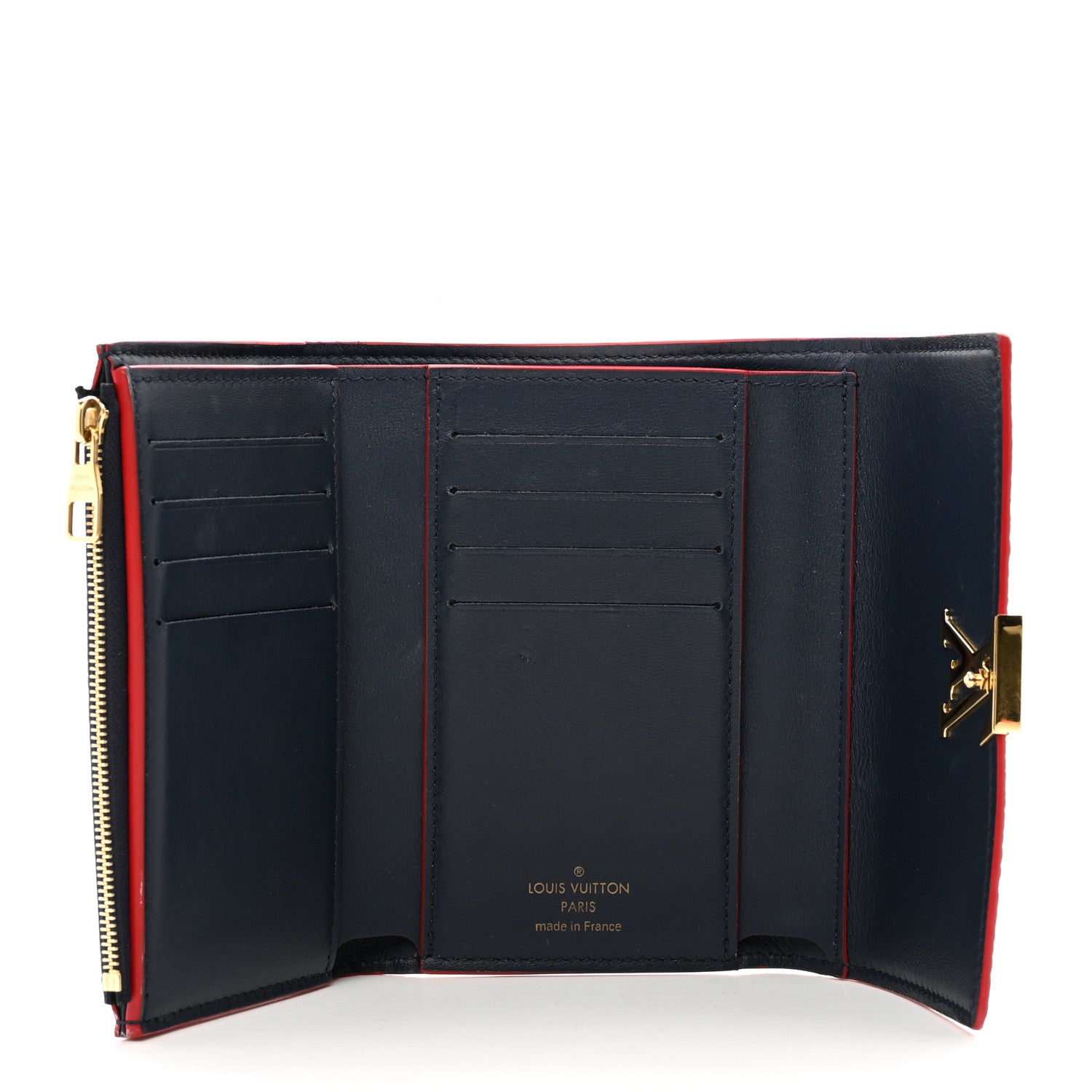 Louis Vuitton Taurillon Capucines Compact Wallet Marine Rouge 5 of 7