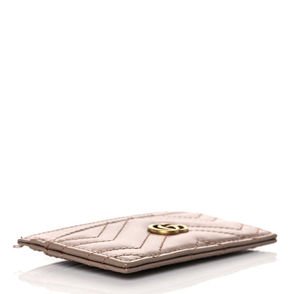 Gucci Calfskin Matelasse GG Marmont Card Holder Porcelain Rose 4 of 7