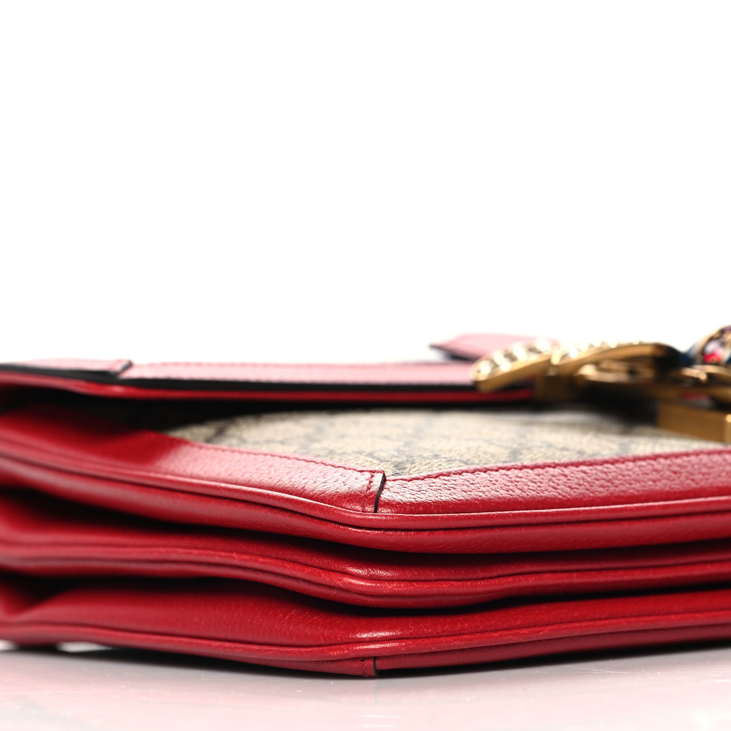 GG Supreme Monogram Medium Queen Margaret Shoulder Bag Red