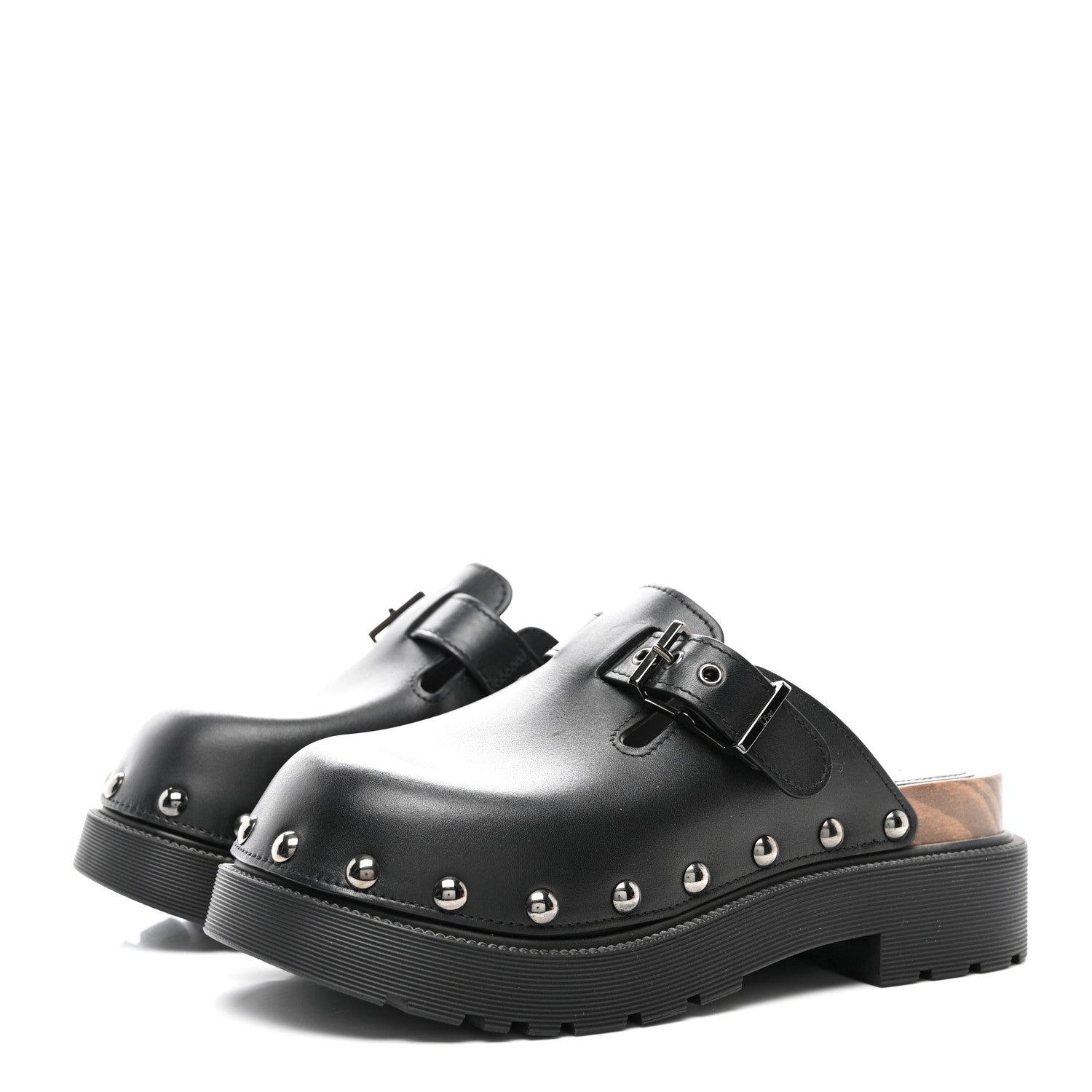 Christian Dior Calfskin Diorquake Buckled Lug Sole 15mm Clogs 37 Black 3 of 9