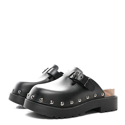 Christian Dior Calfskin Diorquake Buckled Lug Sole 15mm Clogs 37 Black 3 of 9