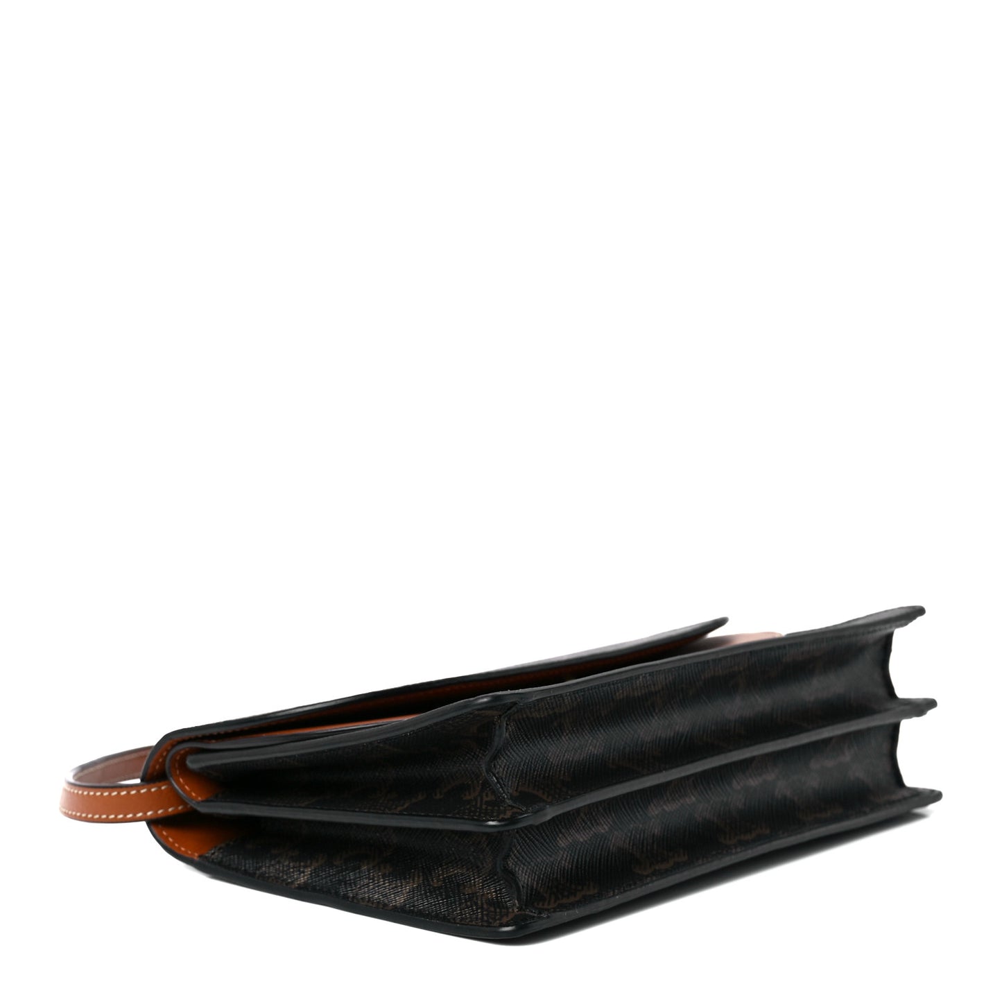 Triomphe Canvas Lambskin Wallet On Strap Tan