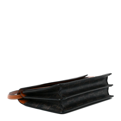 Celine Triomphe Canvas Lambskin Wallet On Strap Tan 5 of 13