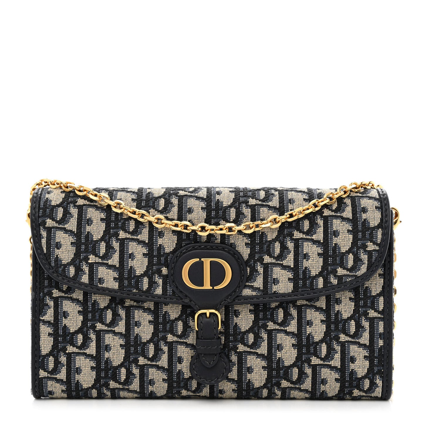 Oblique Bobby East West Pouch With Chain Blue