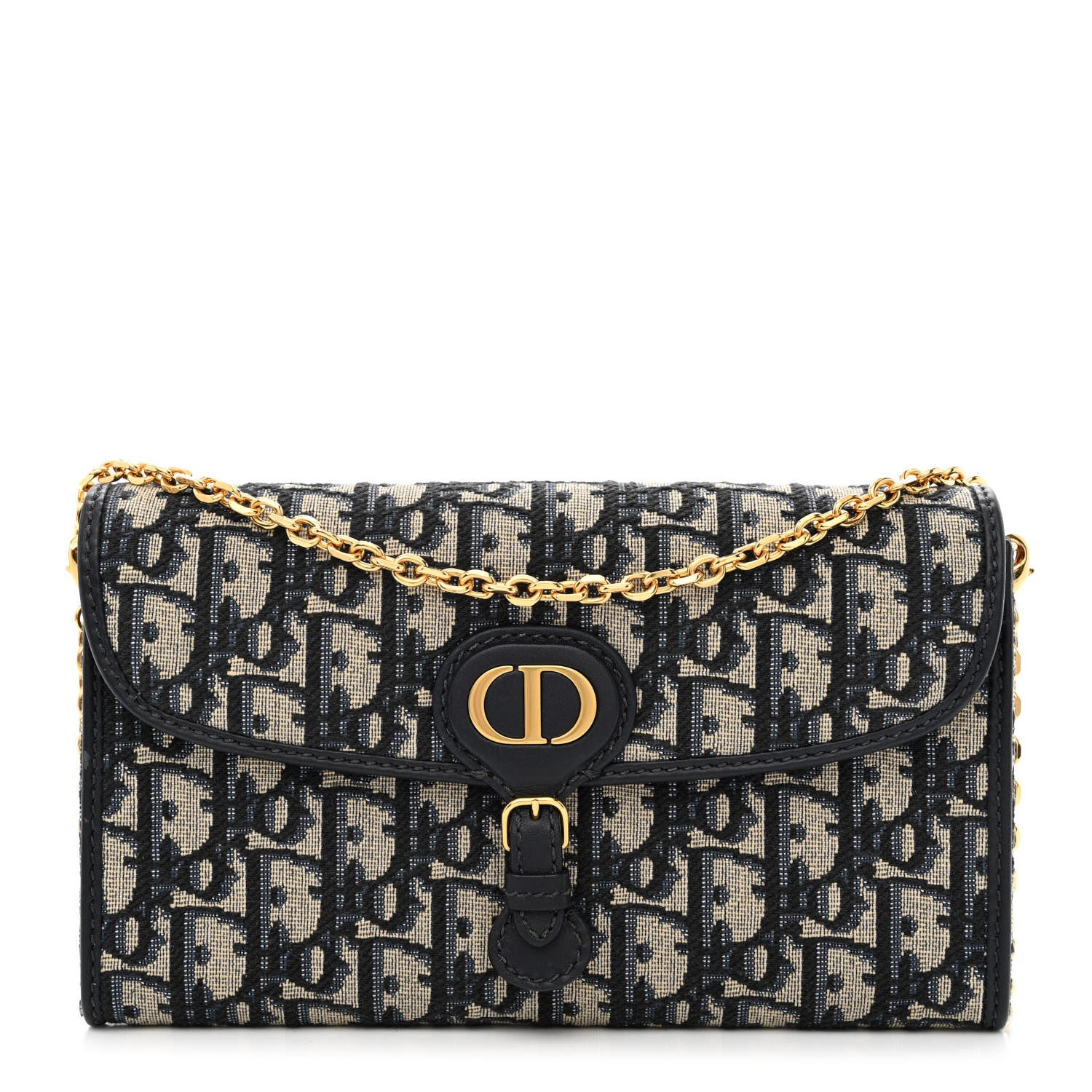 Christian Dior Oblique Bobby East West Pouch With Chain Blue 1 of 14