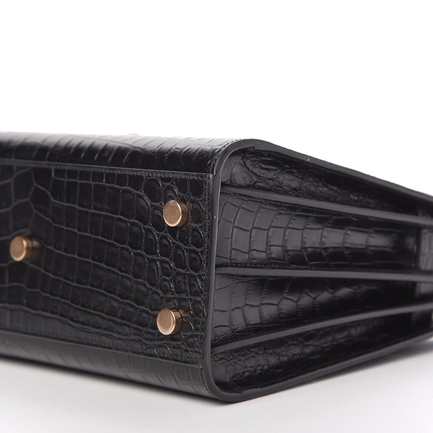 Calfskin Crocodile Embossed Baby Sac De Jour Black