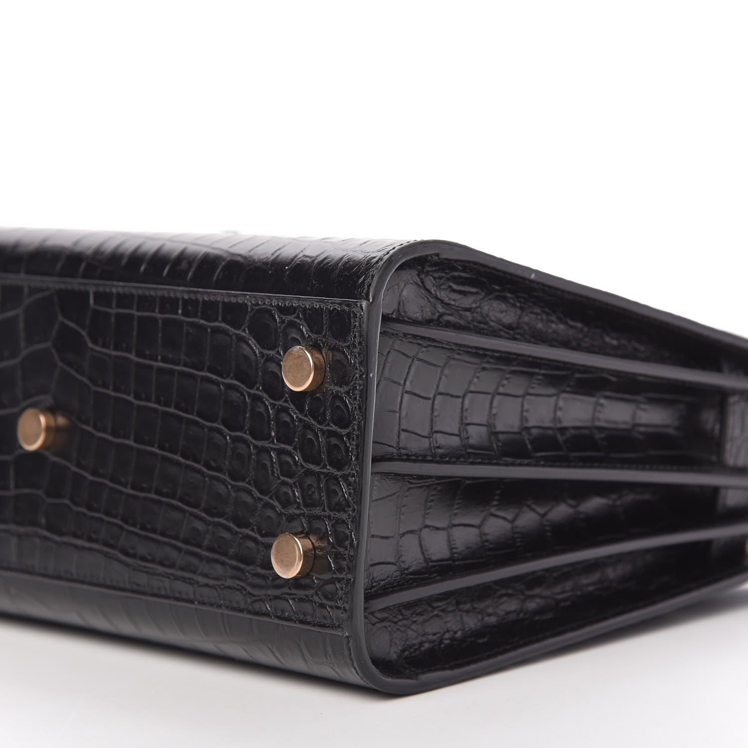 Saint Laurent Calfskin Crocodile Embossed Baby Sac De Jour Black 7 of 9
