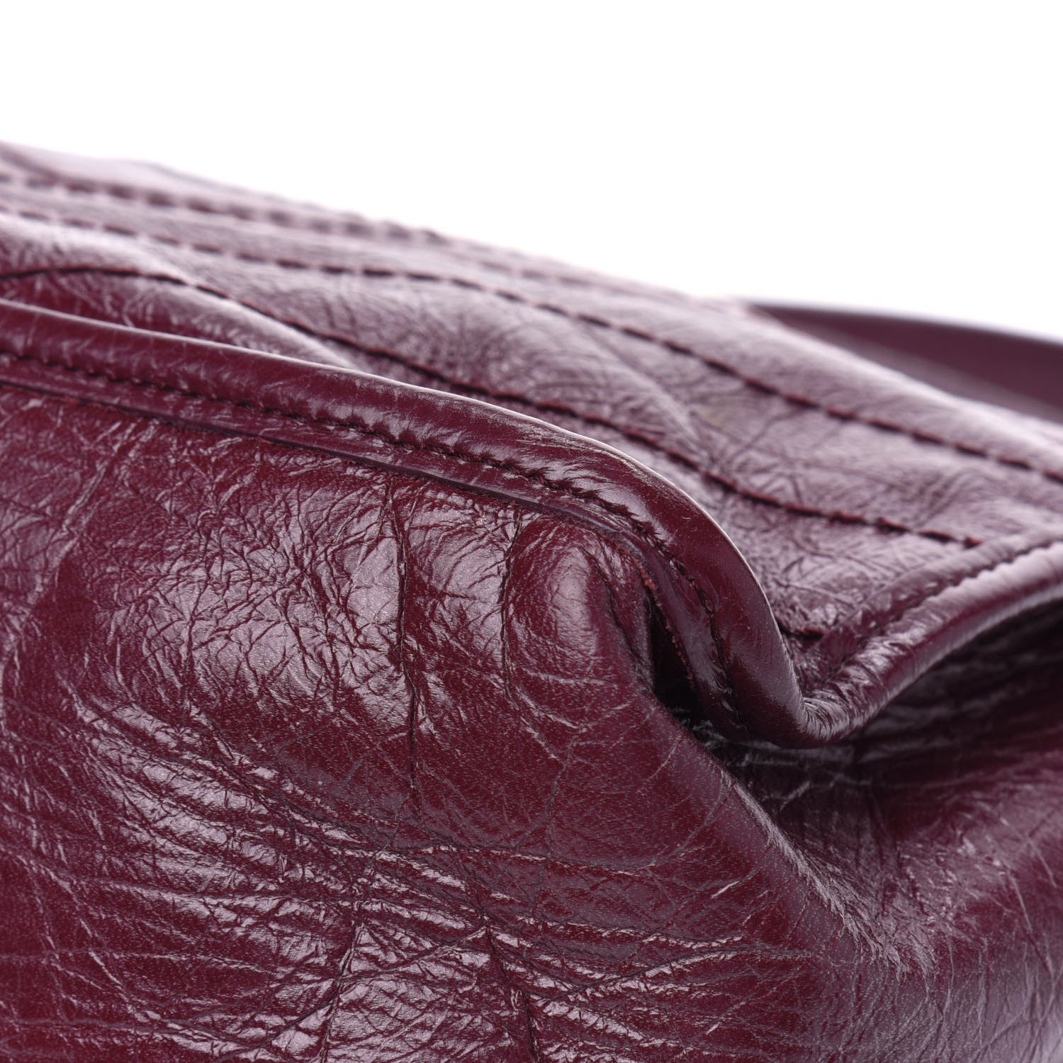 Saint Laurent Crinkled Calfskin Matelasse Monogram Medium Niki Chain Satchel Burgundy 14 of 17