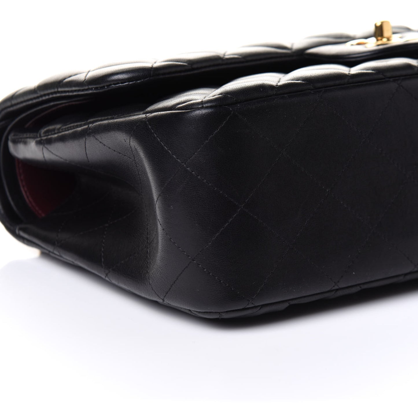 Lambskin Quilted Jumbo Double Flap Black