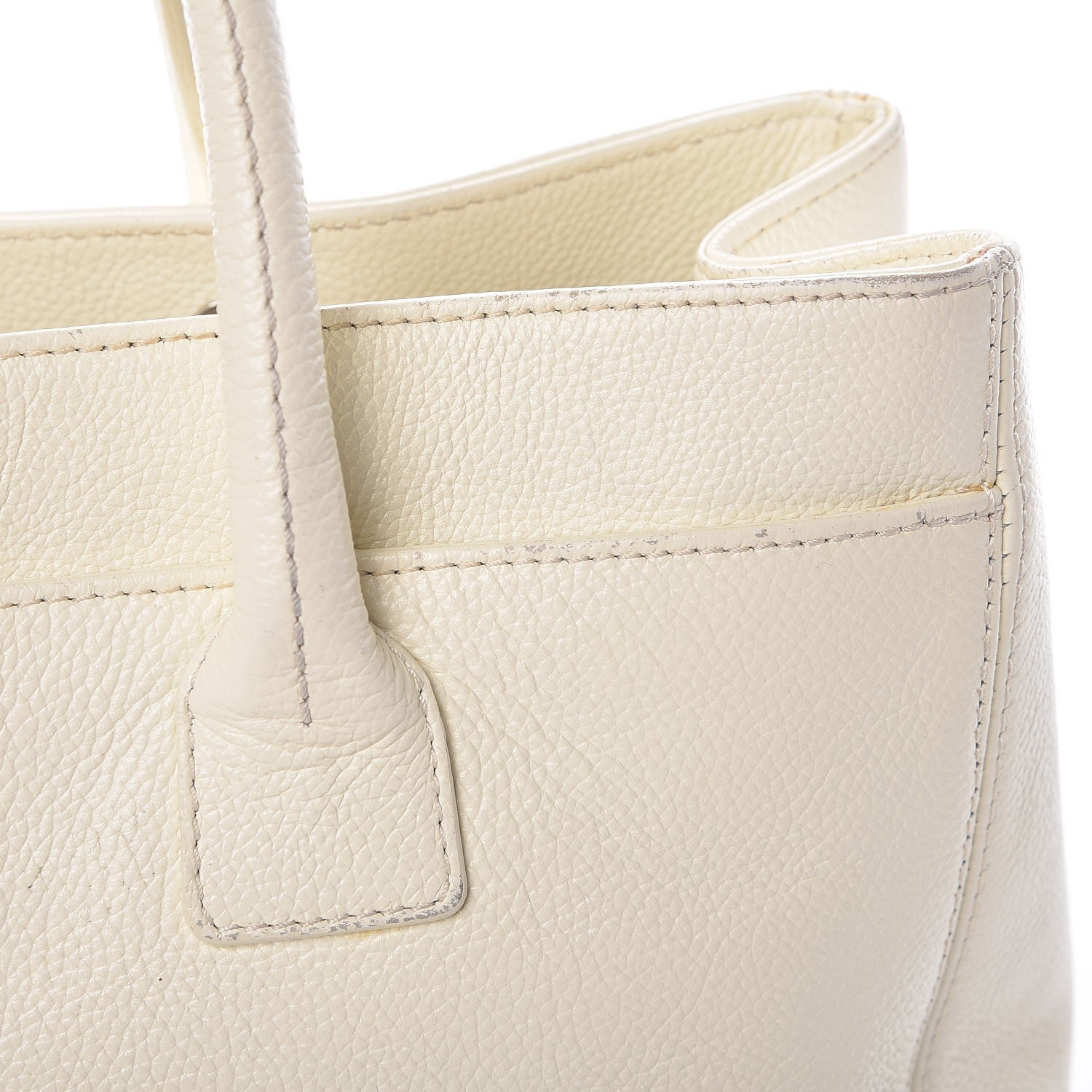 Chanel Calfskin Mademoiselle Lock Cerf Shopper Tote White 10 of 23