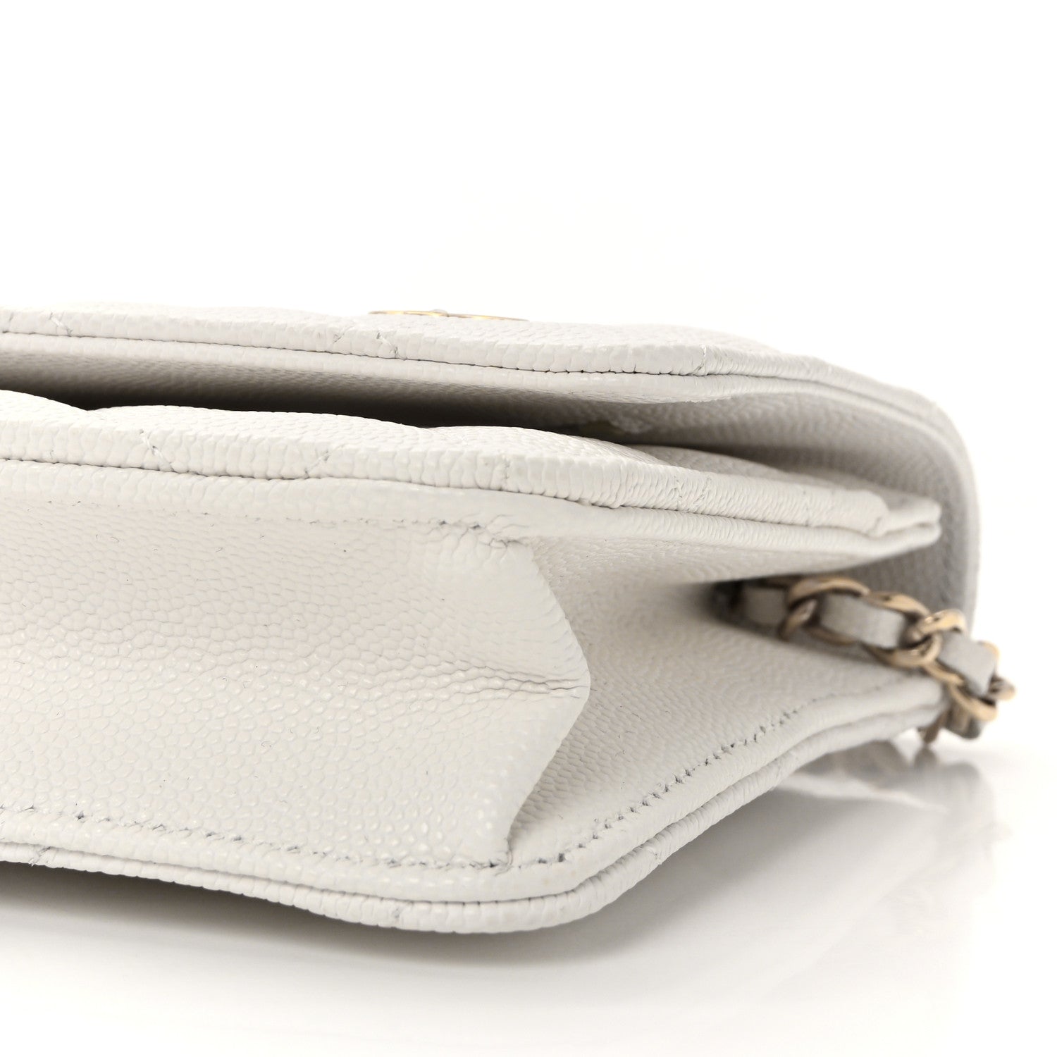 Chanel Caviar Quilted Enamel Coco Casino Wallet On Chain WOC White 11 of 12