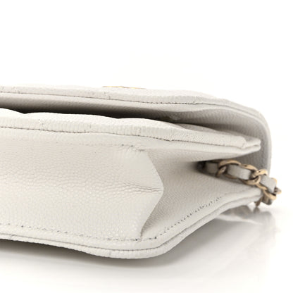 Chanel Caviar Quilted Enamel Coco Casino Wallet On Chain WOC White 11 of 12
