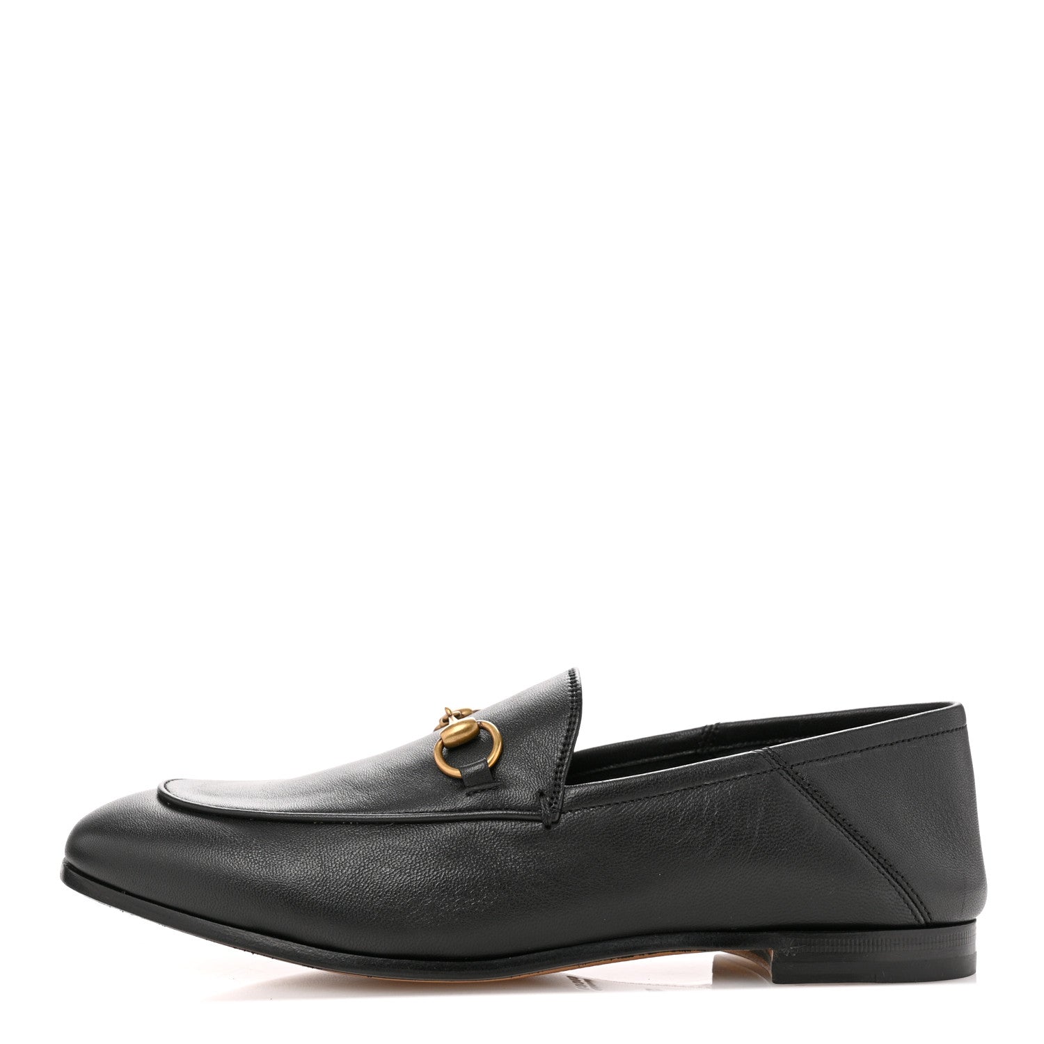 Gucci Lambskin Womens Brixton Horsebit Loafers 38 Black 1 of 11