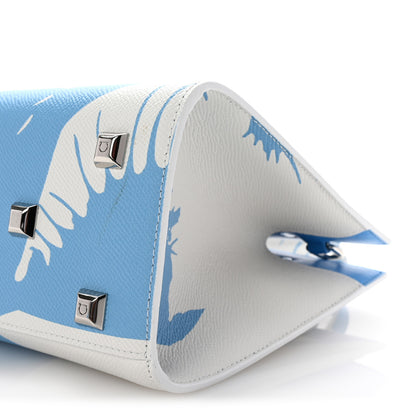 Salvatore Ferragamo Calfskin Print Mini The Studio Bag White Blue 8 of 8