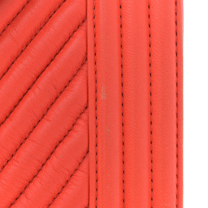 Chanel Wrinkled Lambskin Chevron Quilted Medium Boy Flap Orange 11 of 13