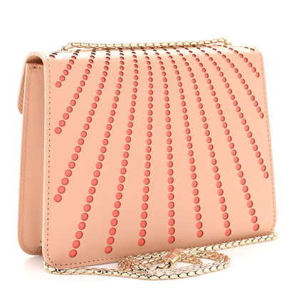 Bulgari Calfskin Laser Cut Small Serpenti Forever Diamond Blast Top Handle Bag White Beige 4 of 11