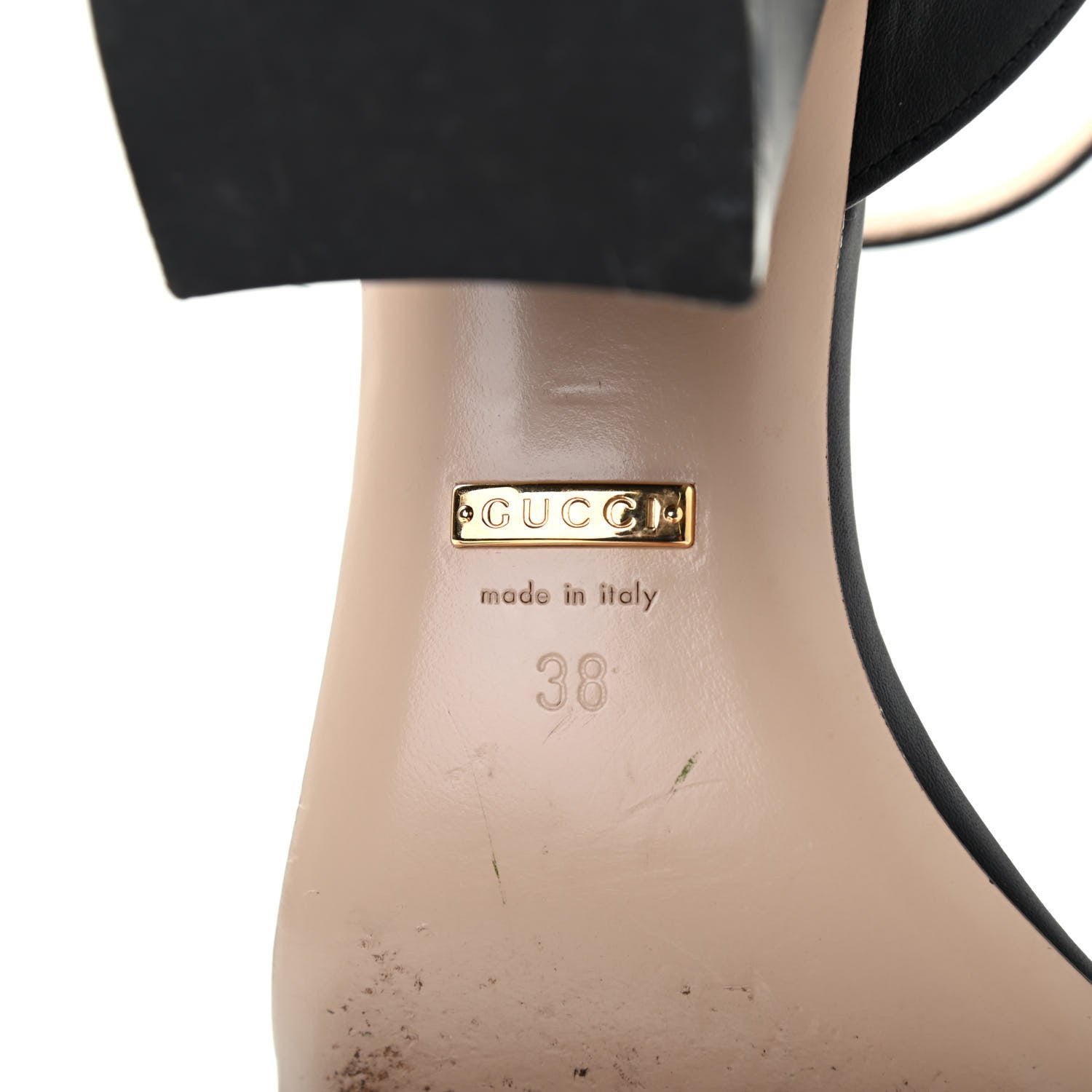 Gucci Lifford Calfskin GG Marmont Ankle Wrap 75mm Sandals 38 Black 6 of 14