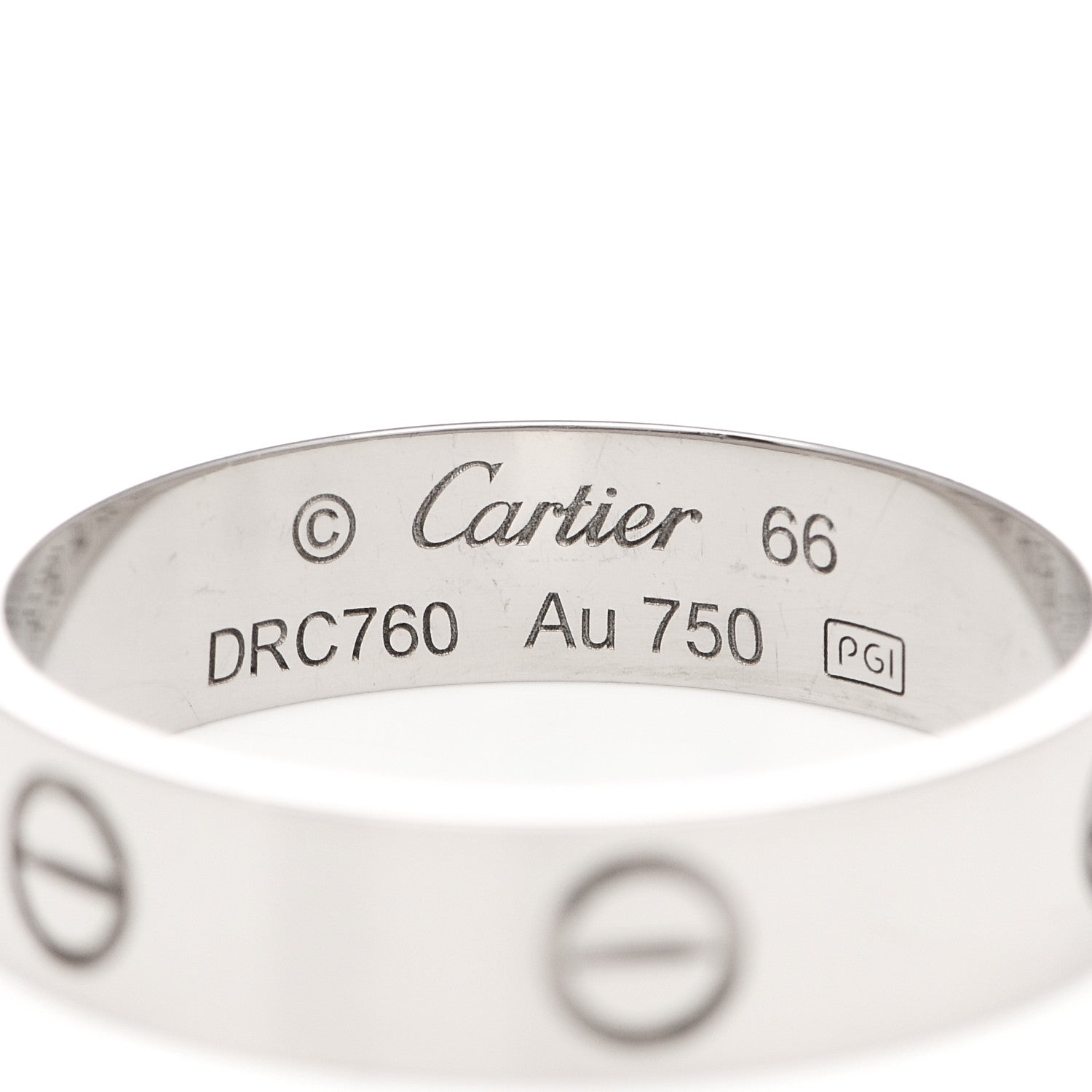 Cartier 18K White Gold 5.5mm LOVE Ring 66 11.5 4 of 5